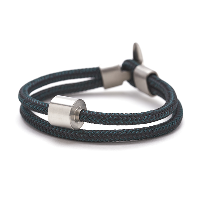 Mens Bracelet – Cord Black and Petrol