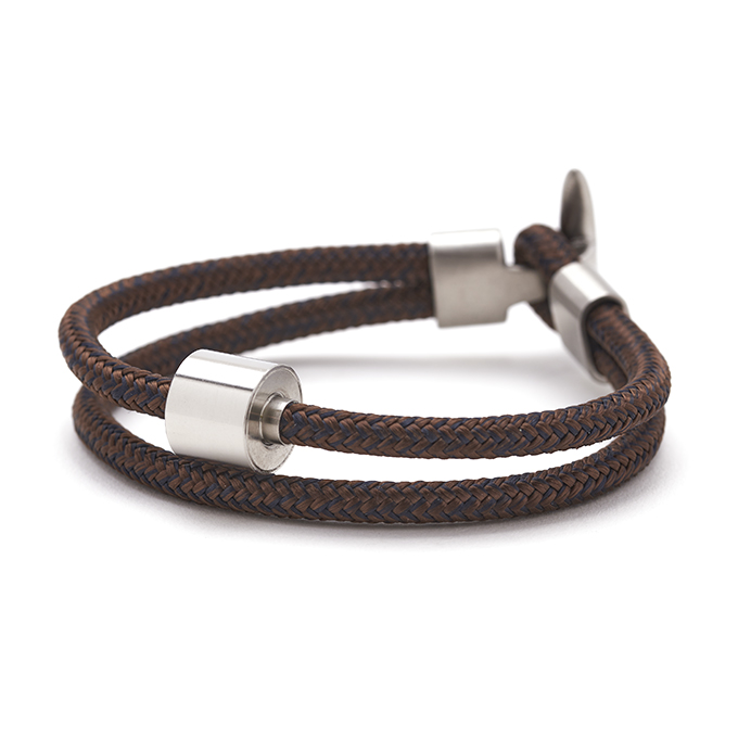 Mens Bracelet – Cord Brown and Navy | TadBlu Jewelry